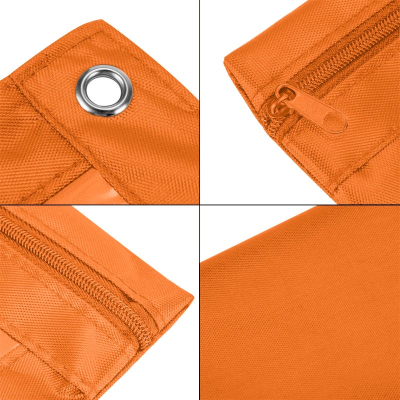 WODISON 3-Ring Pen Pencil Pouch with Clear Window Stationery Bag Binder Case Classroom Organizers Orange - Image 4